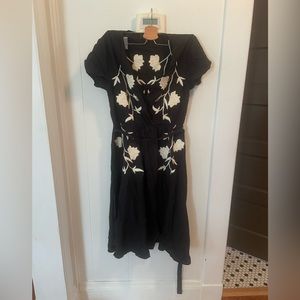 Lulus I Heart You Black Embroidered Floral Midi Dress